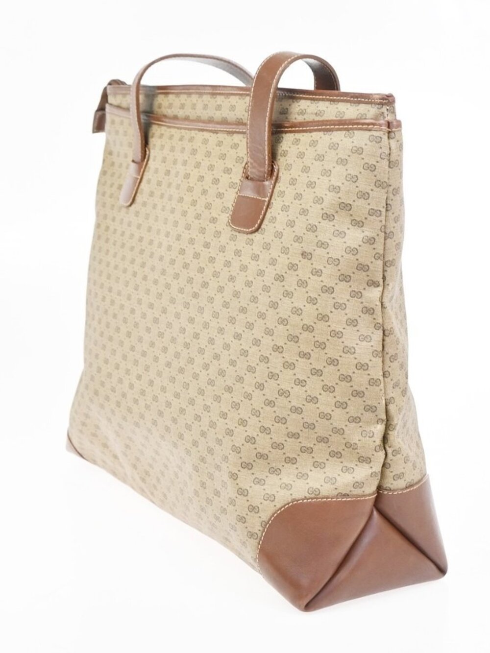 GUCCI Logo Micro GG Pattern Shoulder Tote Bag PVC Leather Brwn GHW Italy 05KC980 - Picture 4 of 16